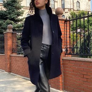 Wilfred Wool-Cashmere Cocoon Coat - XS, black